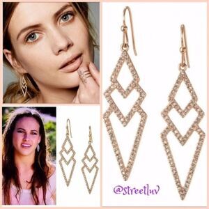 Stella & Dot Pave Spear Earrings — Rose Gold